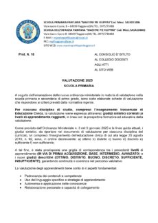 Valutazione 2025 scuola primaria
